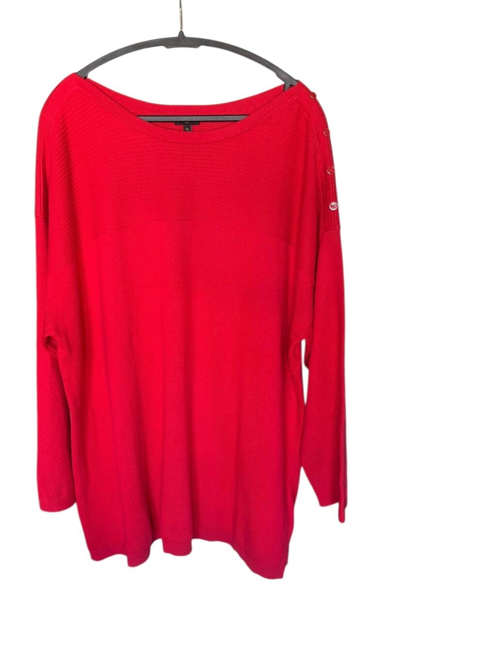 Talbots Red Contrast Stitch Sweater Plus Size 3X New